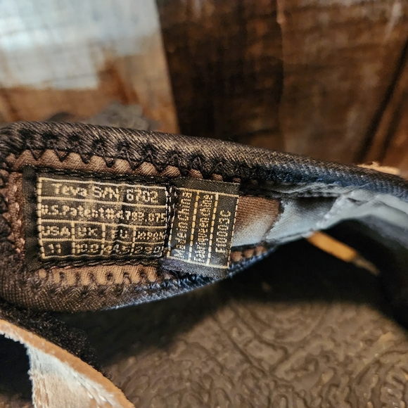 Teva Sandals Mens 11 Trail Hiking Ankle Strappy Flats 6702 Brown Leather Shoes - Picture 5 of 5